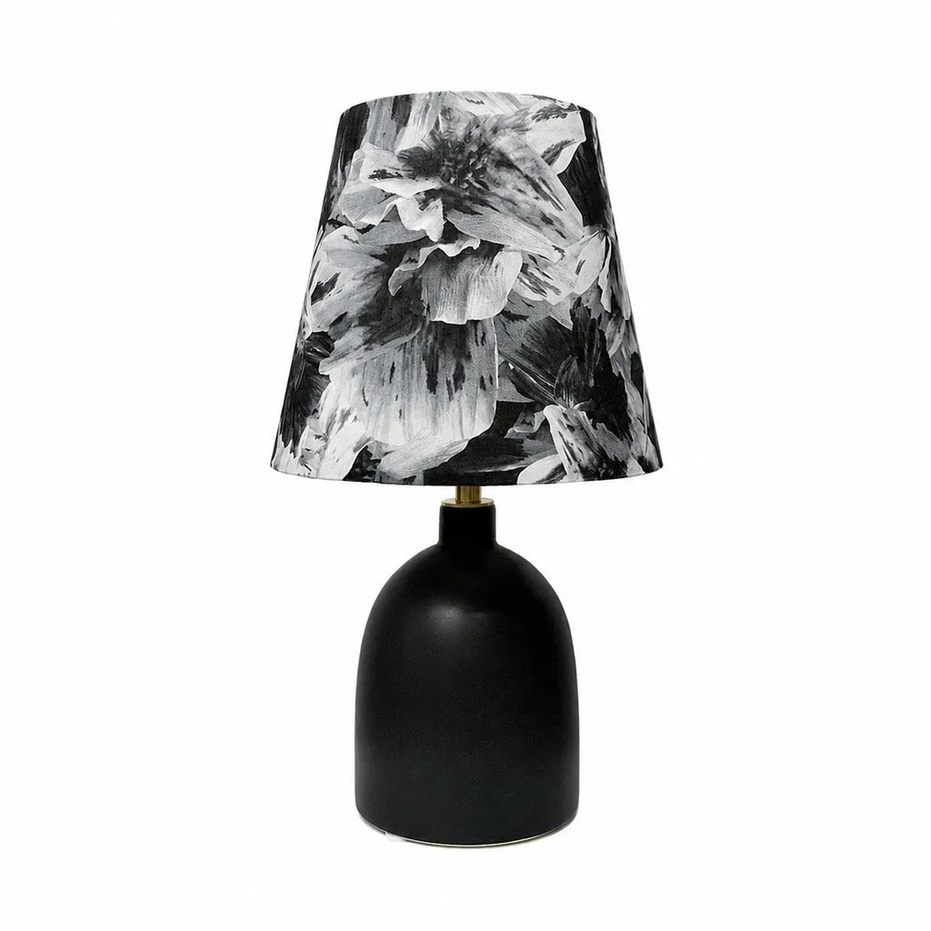 Ceramiczna lampa stołowa Liberty z tkaninowym kwiatowym kloszem | Esilora