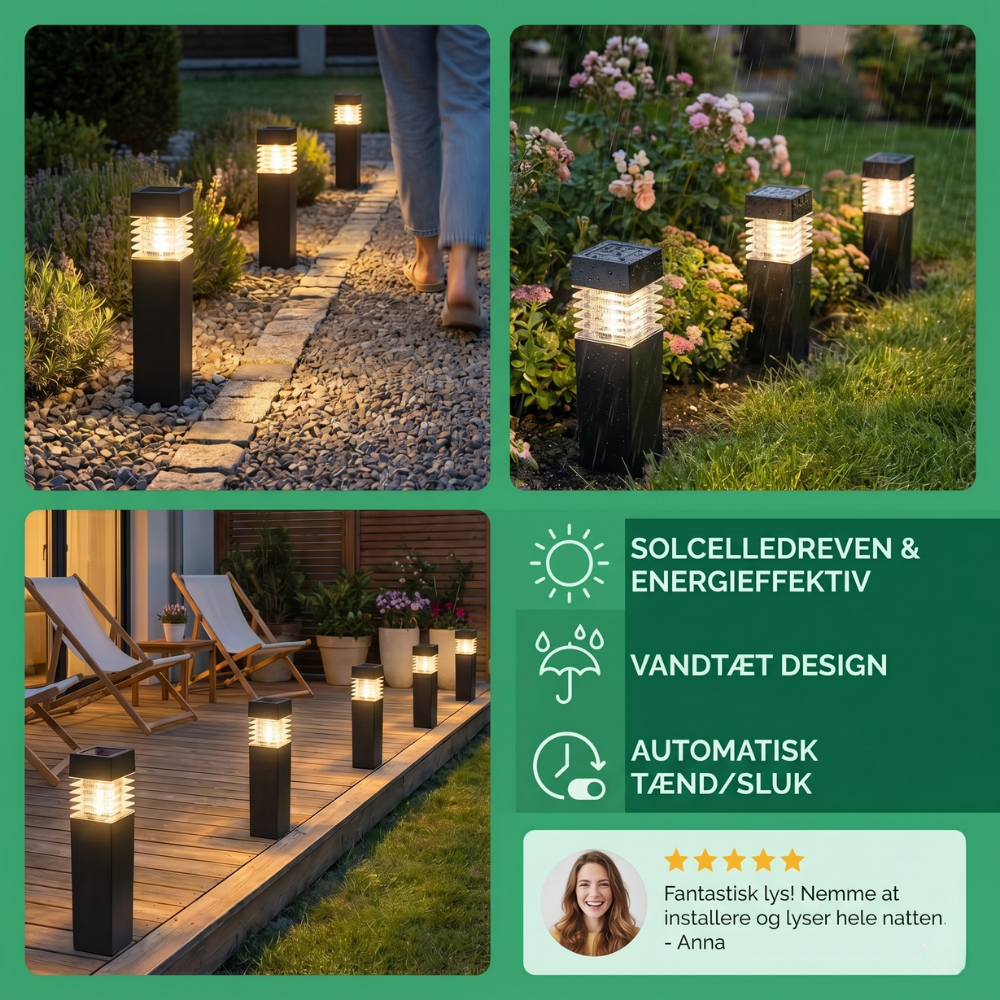 Lampada solare da giardino per sentieri – Lanterna luminosa da esterno - Esilora