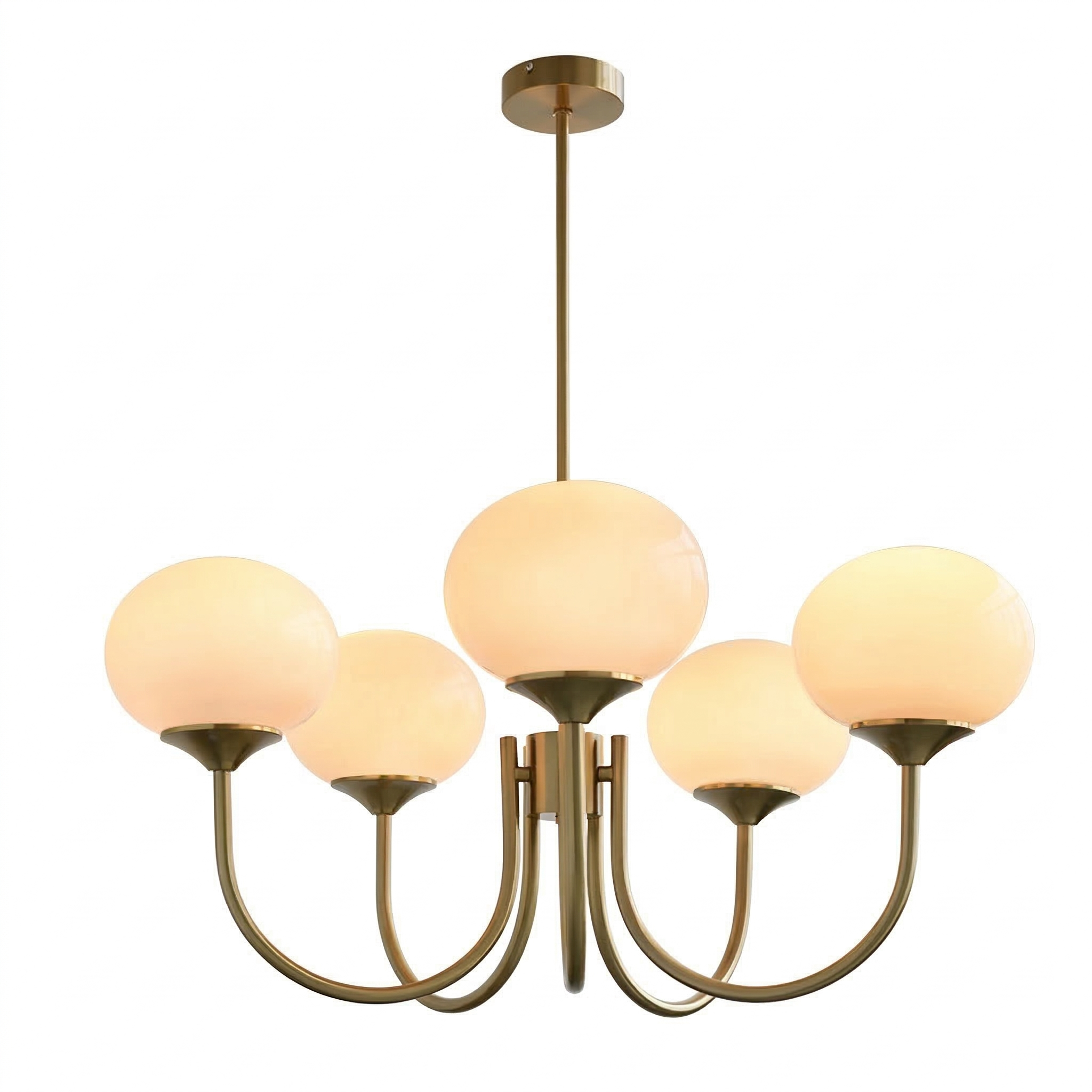Javina Glass Cluster Chandelier - Iron Rounded Globe Modern Fixture for Dining Room and Living Rooms | Esilora