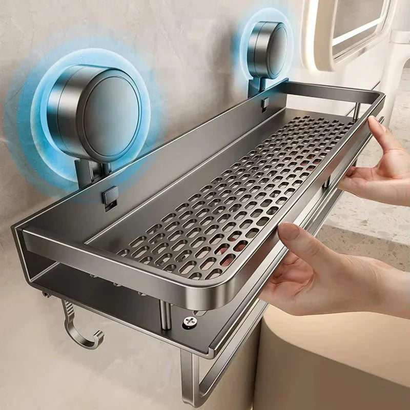 Suction Cup Shower Shelf | No-Drill Installation | Drip Catcher | SnapShelv - Esilora
