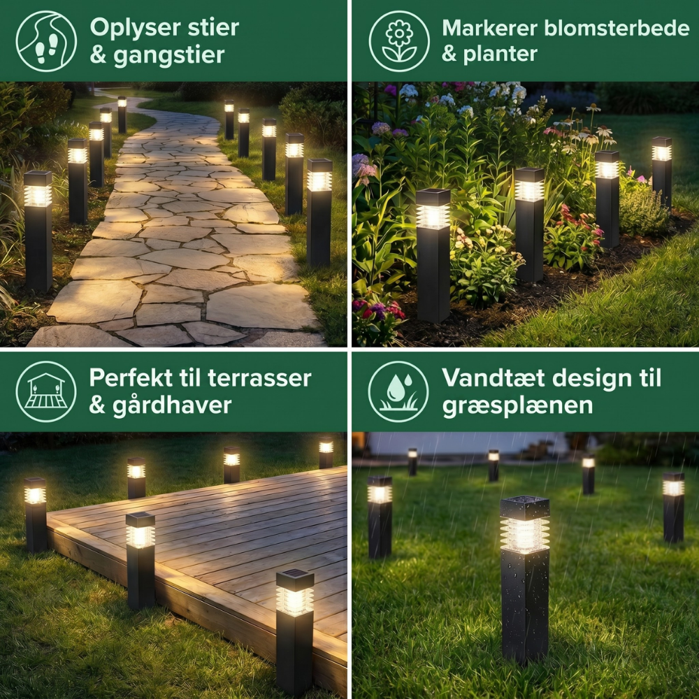 Lampada solare da giardino per sentieri – Lanterna luminosa da esterno - Esilora