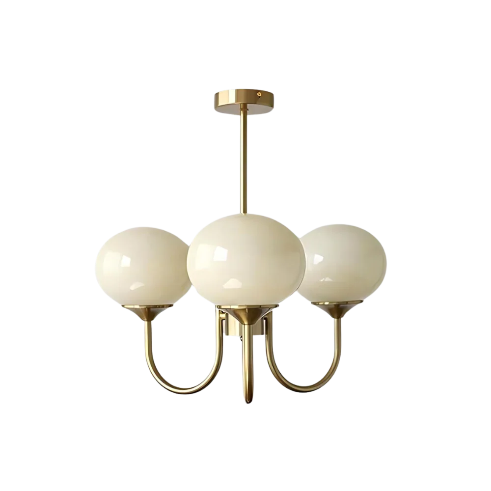 Javina Glass Cluster Chandelier - Iron Rounded Globe Modern Fixture for Dining Room and Living Rooms | Esilora