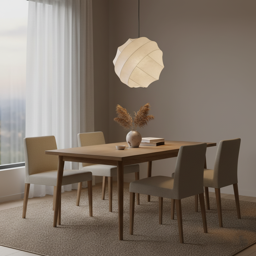 Wabi Sabi Silk Ball Japandi Pendant Light | Esilora