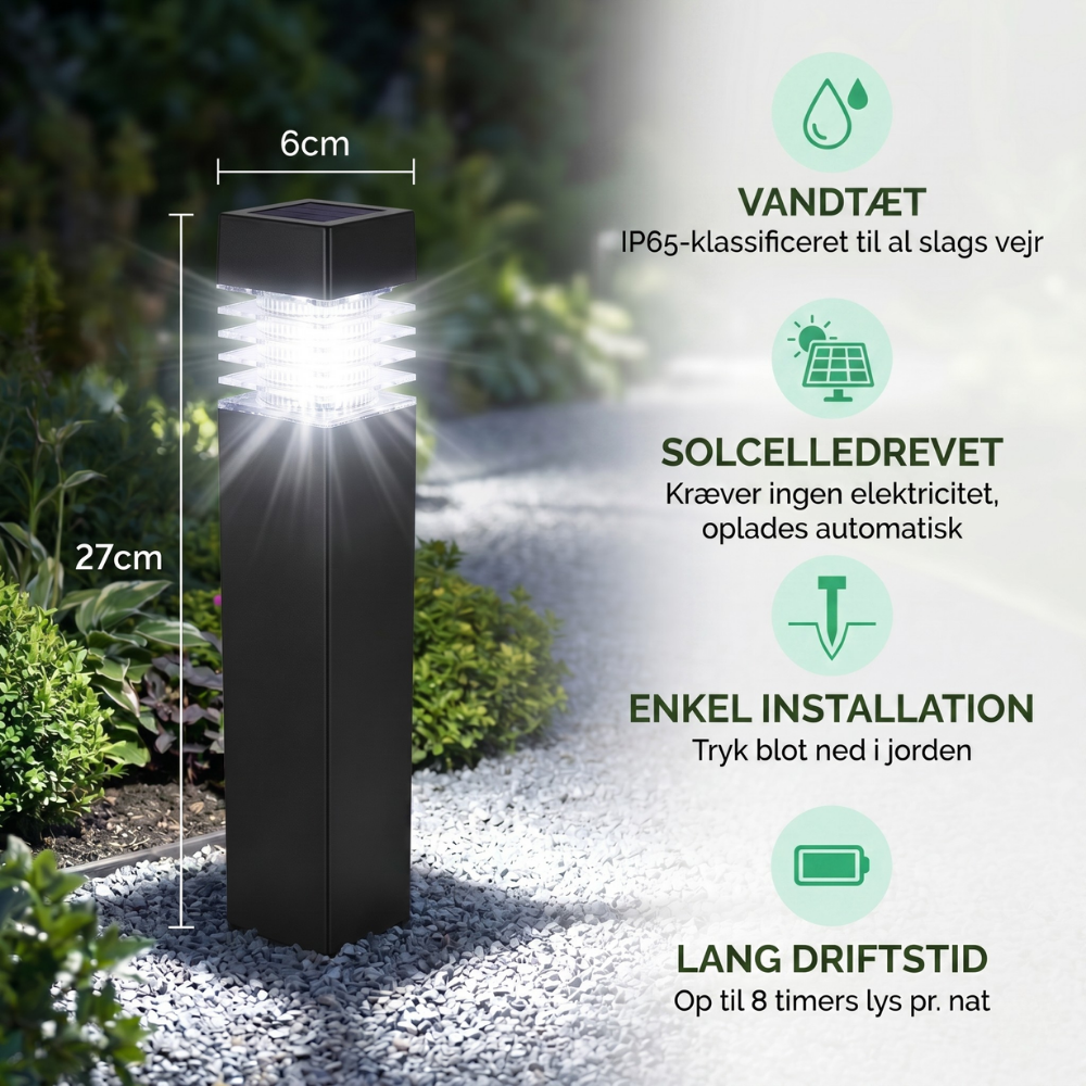 Lampada solare da giardino per sentieri – Lanterna luminosa da esterno - Esilora