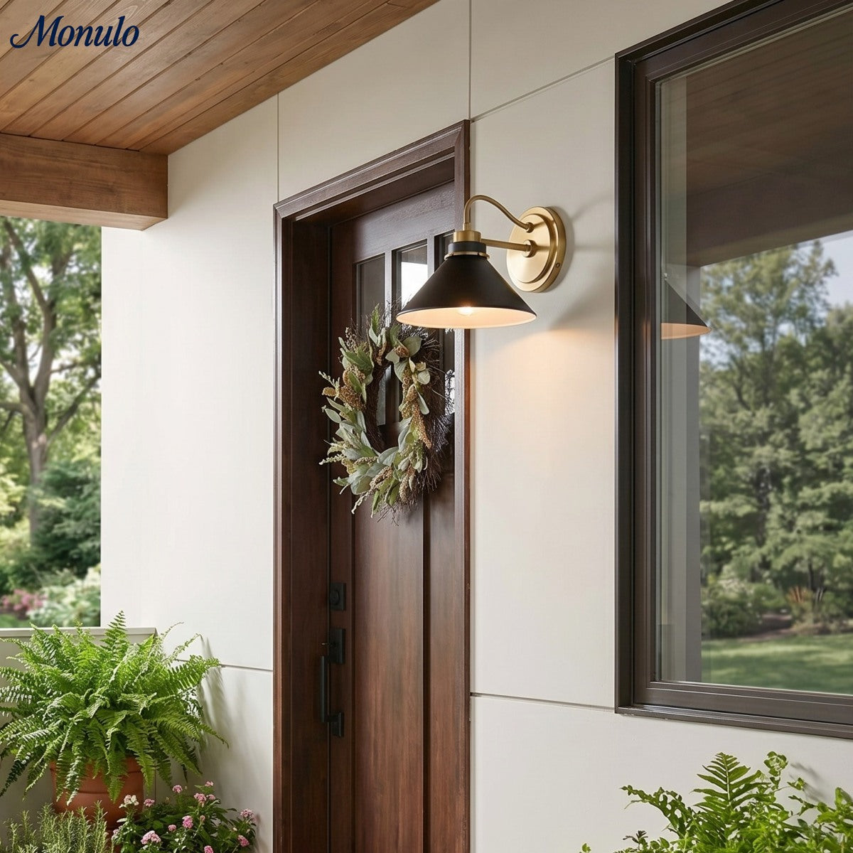 Aurenza Curved Arm Globe Wall Sconce – Modern Industrial Wall Lamp for Bathroom, Bedroom, and Hallway | Esilora
