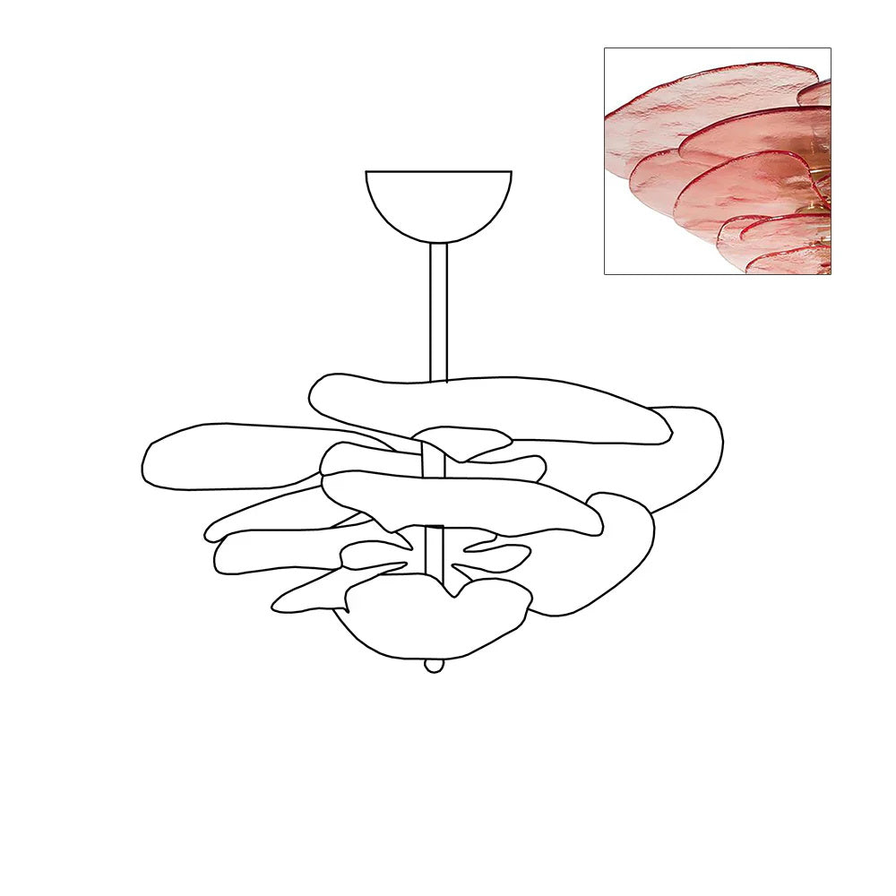 Lotus Leaf Layered Glass Chandelier | Esilora