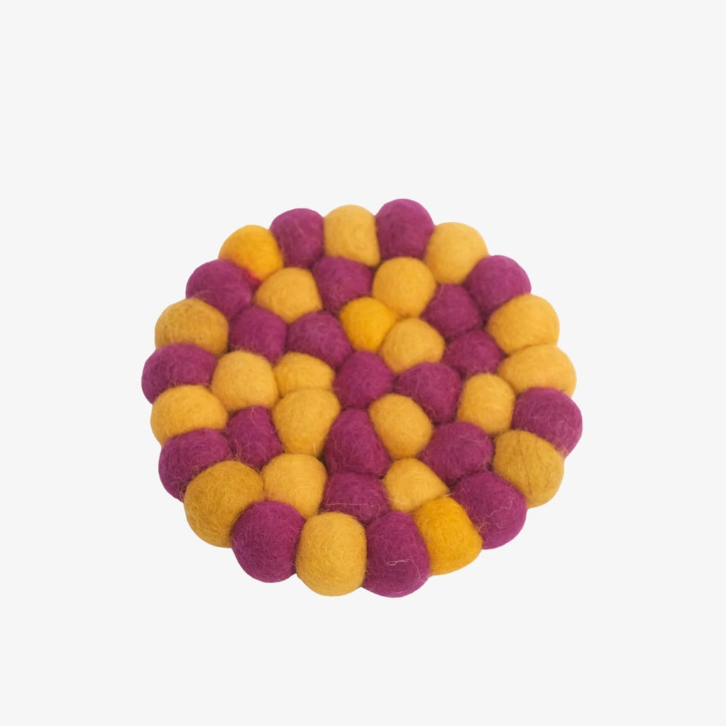 Handmade Wool Felt Ball Coaster | Esilora