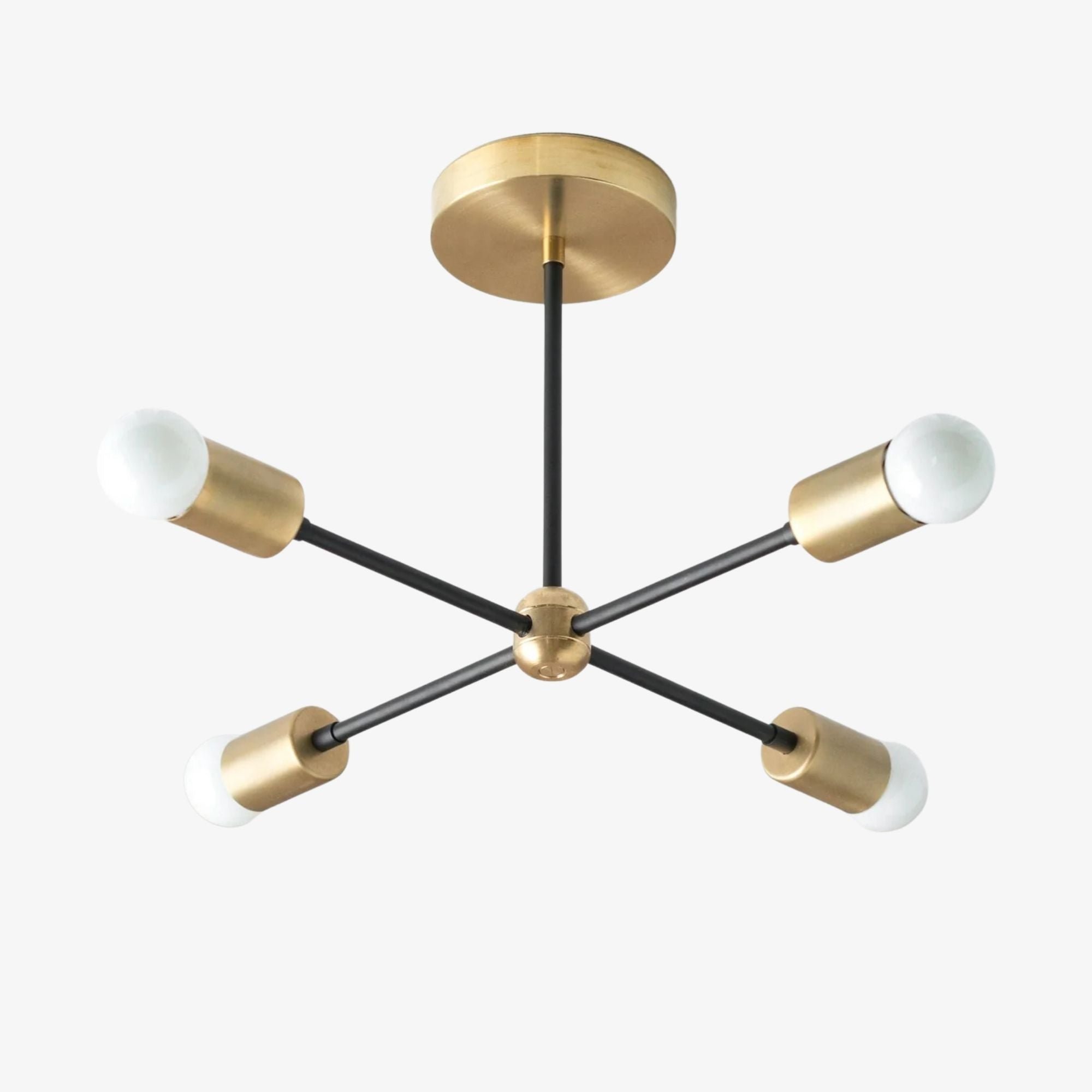 Mobilux Line Mid-Century Gold Sputnik Kronleuchter – Halbeinbau geometrische Messingleuchte | Esilora