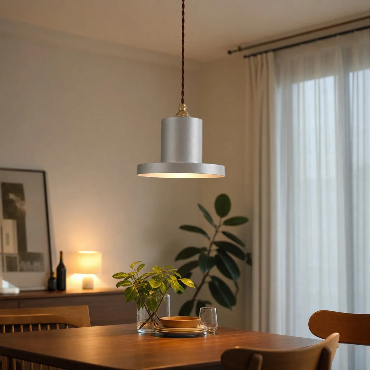 Japanese Wabi-Sabi Pendant Light, 18 cm Vintage Ceiling Lamp for Dining Bar Cafe Bedroom and Tea Room | Esilora