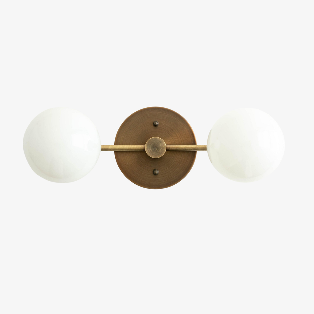 Glorica Glass Minimalist Metal Arm Globe Wall Sconce – Mid-Century Vanity Lighting for Mirror & Hallway | Esilora