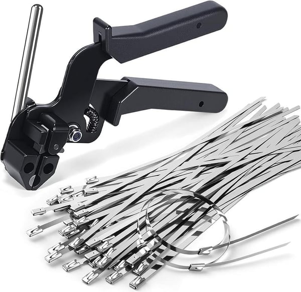 Stainless Steel Cable Tie Gun with Metal Fasteners - Esilora