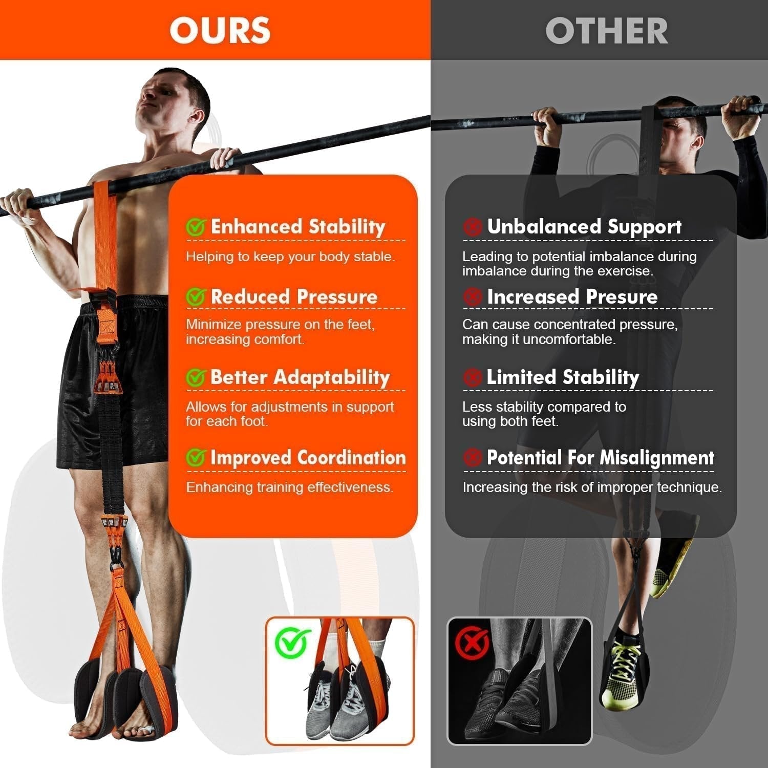 Pull-Up Assistance Band with Dual Foot System - Esilora