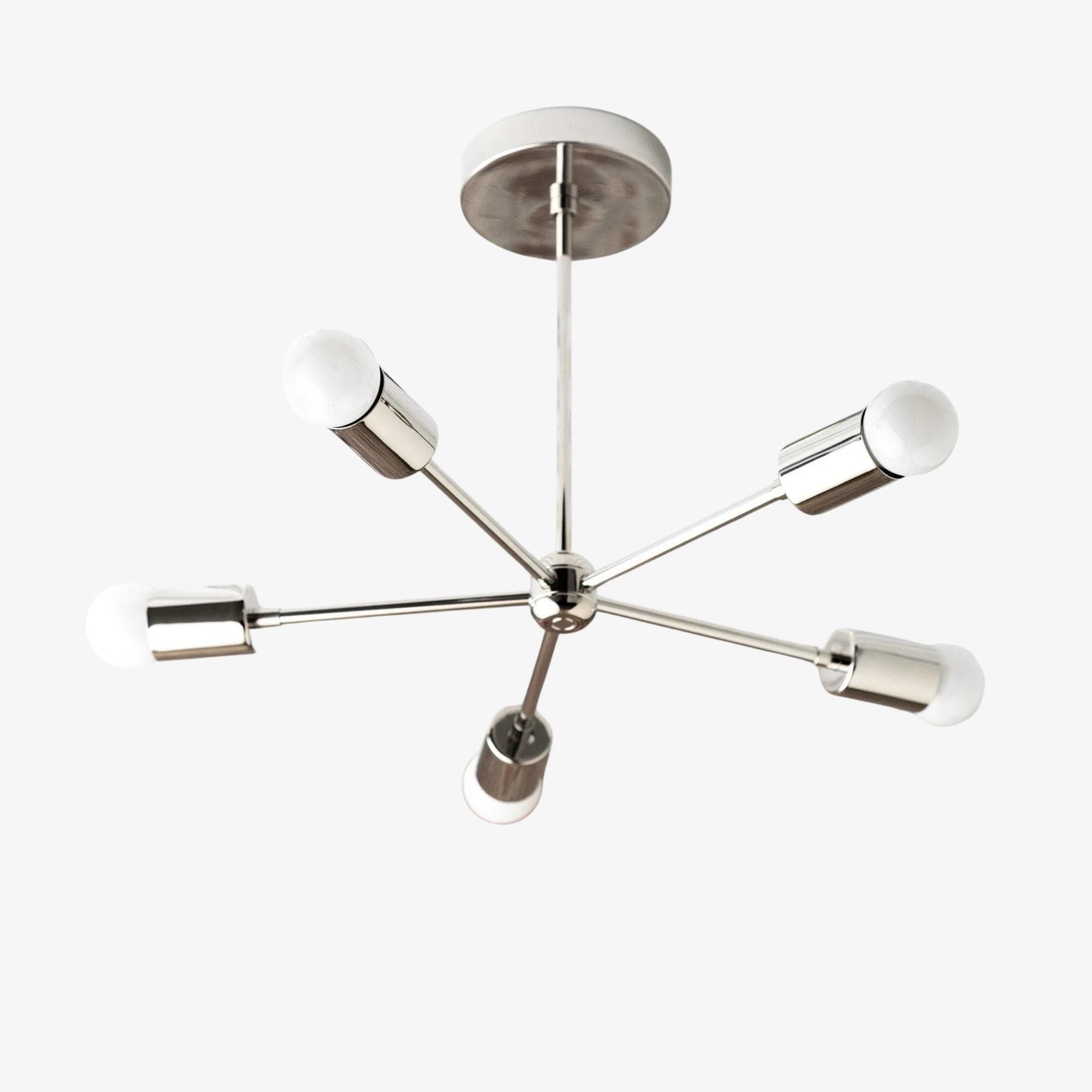 Mobilux Line Mid-Century Gold Sputnik Kronleuchter – Halbeinbau geometrische Messingleuchte | Esilora