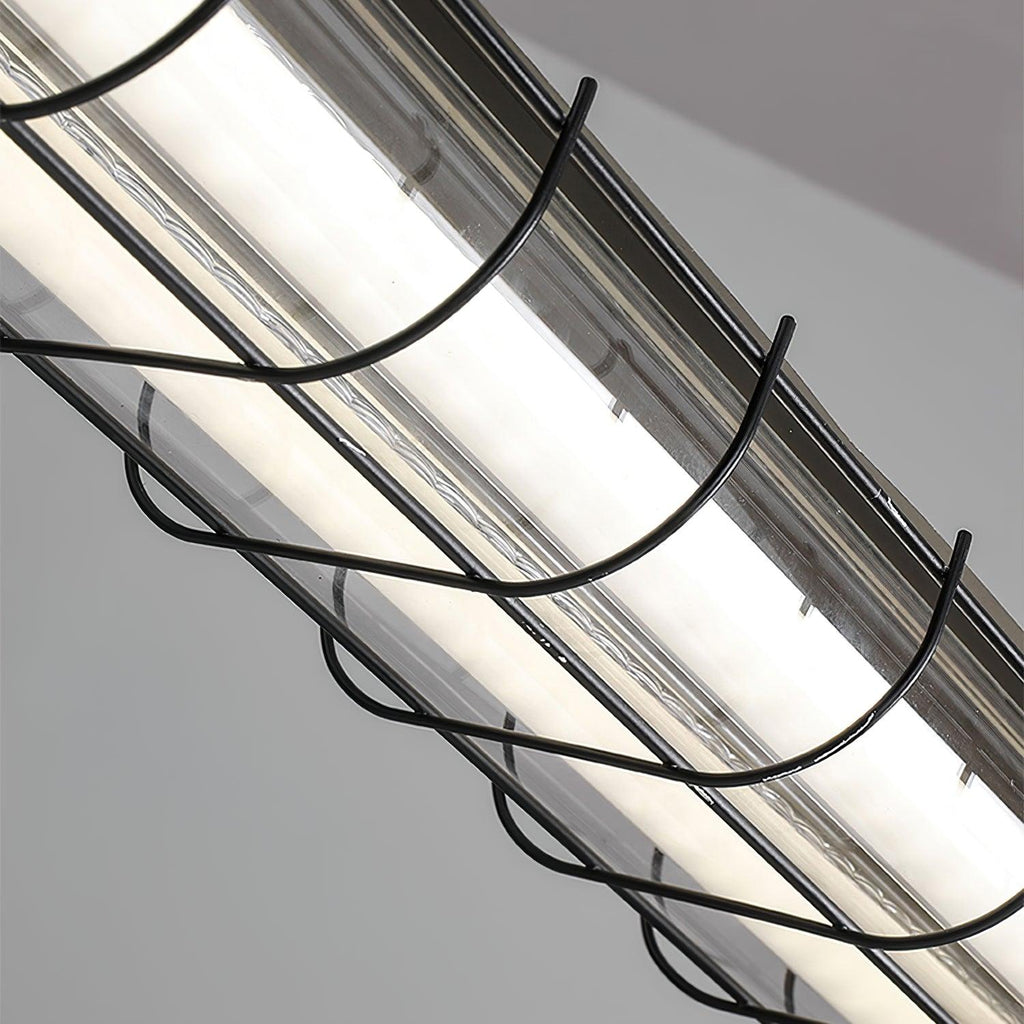 Artisan Glass Linearity Chandelier Iron Metal Glass Polished Silver Finish | Esilora