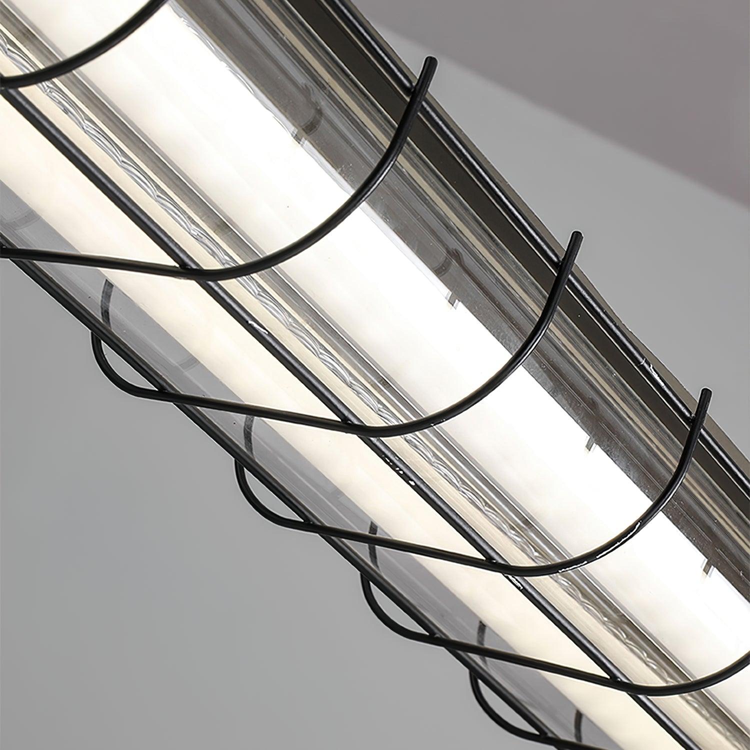 Artisan Glass Linearity Chandelier Iron Metal Glass Polished Silver Finish | Esilora