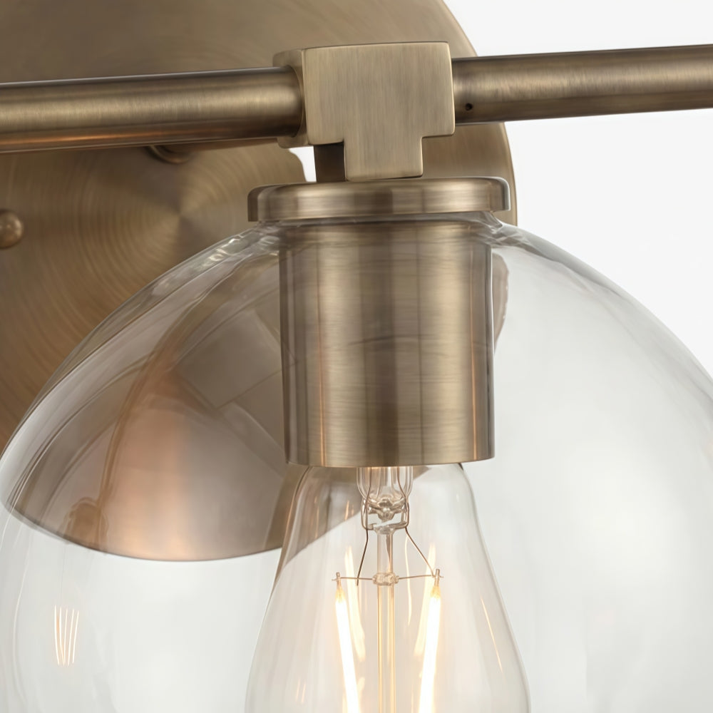 Javina globus-vegglampe – minimalistisk lampe i metall og glass med klokkeform for belysning i stue og soverom | Esilora