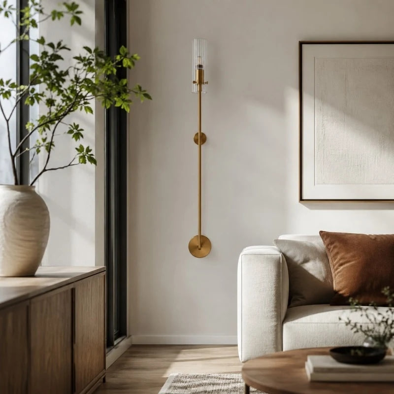 Long Copper and Glass Wall Sconce | Esilora