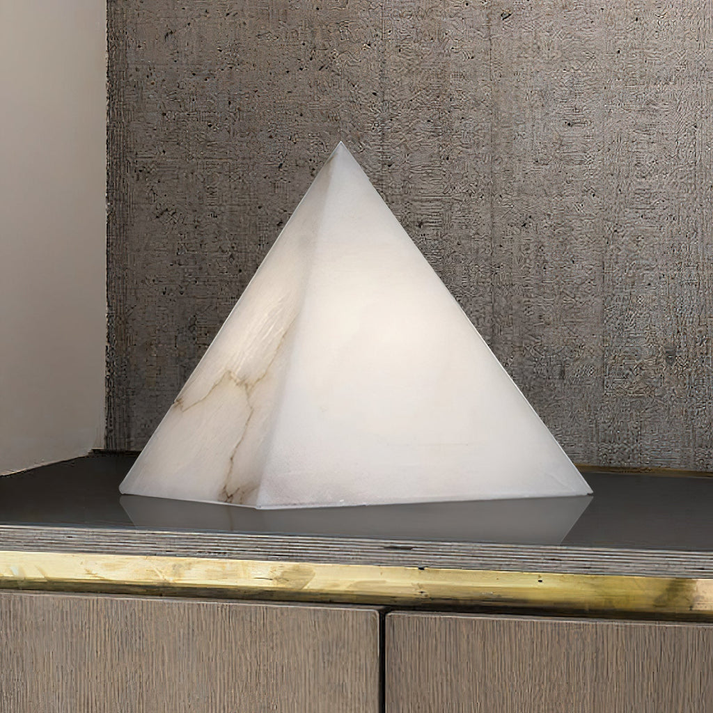 Alabaster Pyramid Table Lamp | Esilora