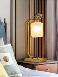 Neuer chinesischer Stil Vollkupfer Lotus Chri Alabaster Tischlampe | Esilora
