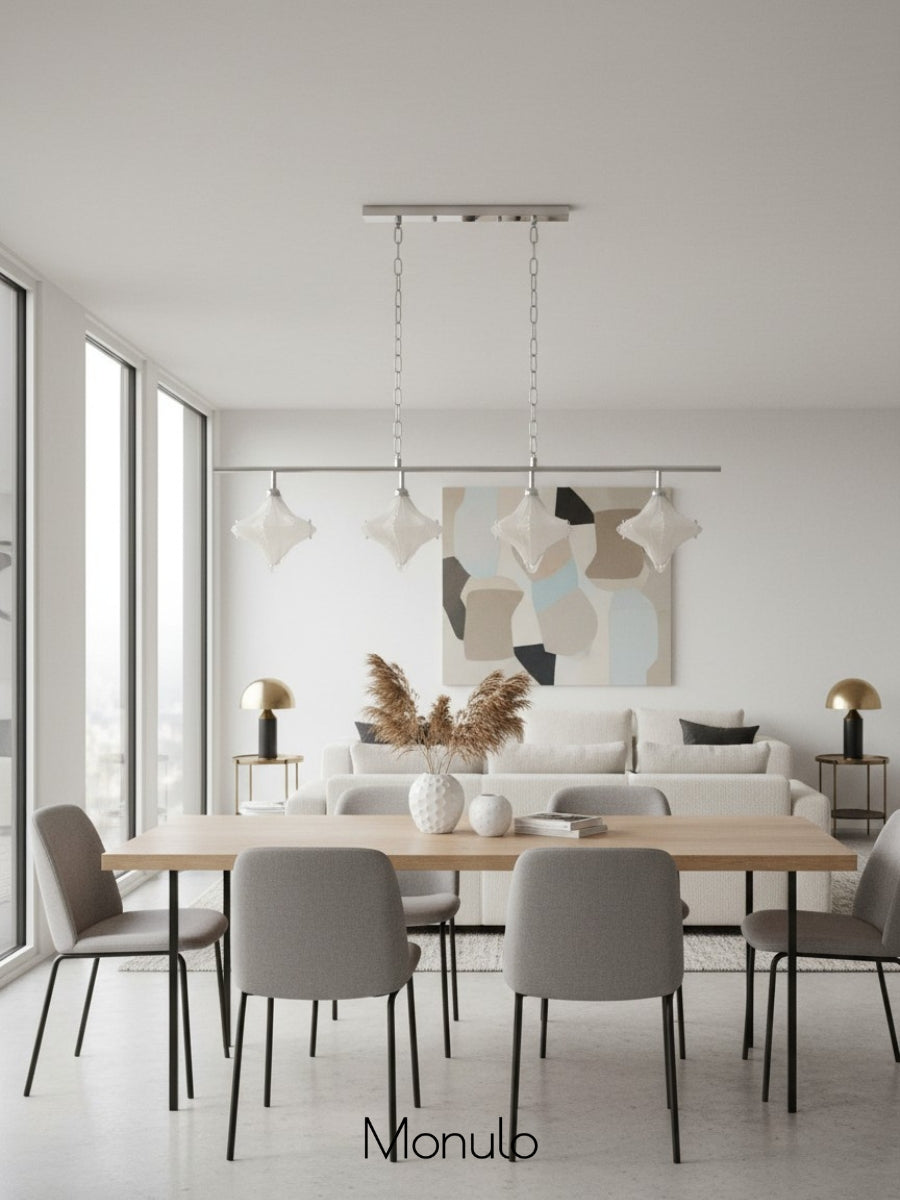 Art Deco Star Linear Pendant Light - Elegant Lighting for Kitchen Island  - Astris Cassiopeia | Esilora
