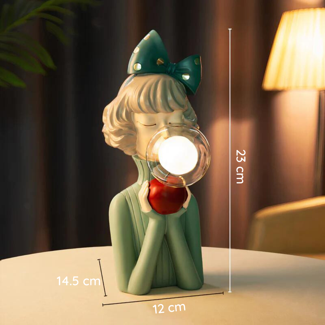 Ardenza SophiLux Table Lamp — Wooden Base, Fabric Shade