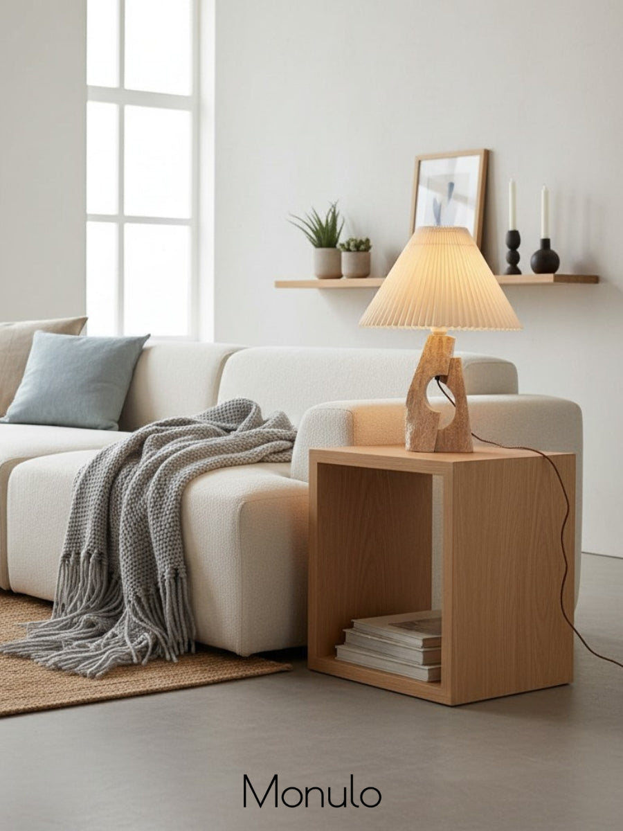 Moderne künstlerische Steinsäulen-Tischlampe Travertin M05 | Esilora