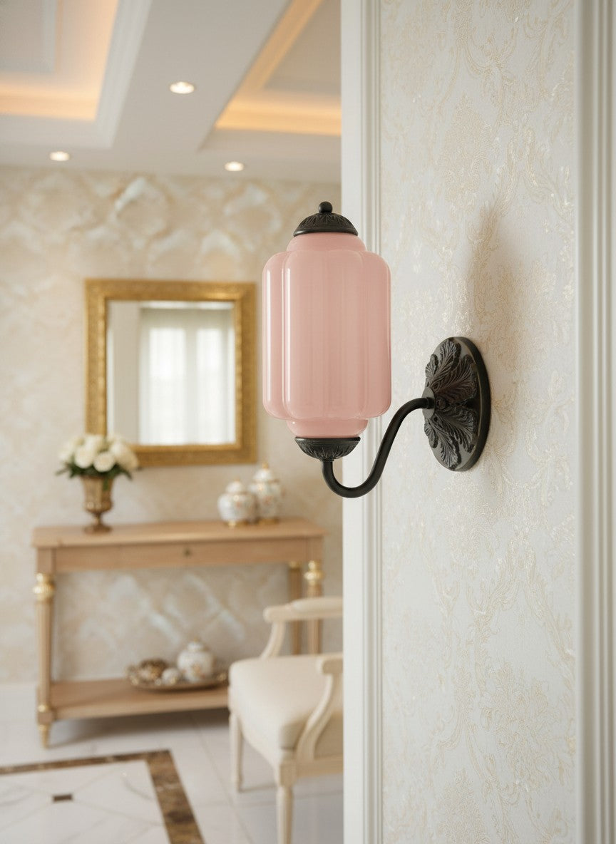 Vintage Milk Glass Sconce Bedside Hallway Eloise Wall Sconce | Esilora