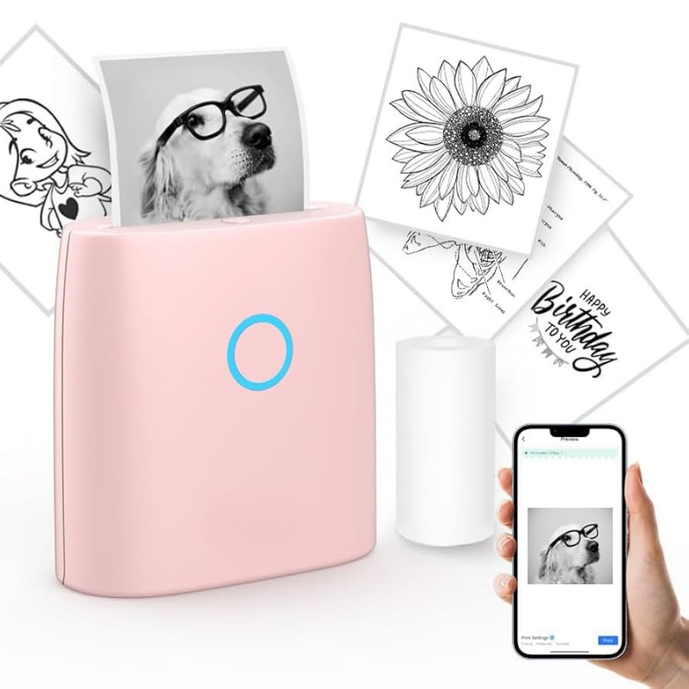 Kompakter Bluetooth-Thermoetikettendrucker — tragbares kabelloses Mini-Gerät