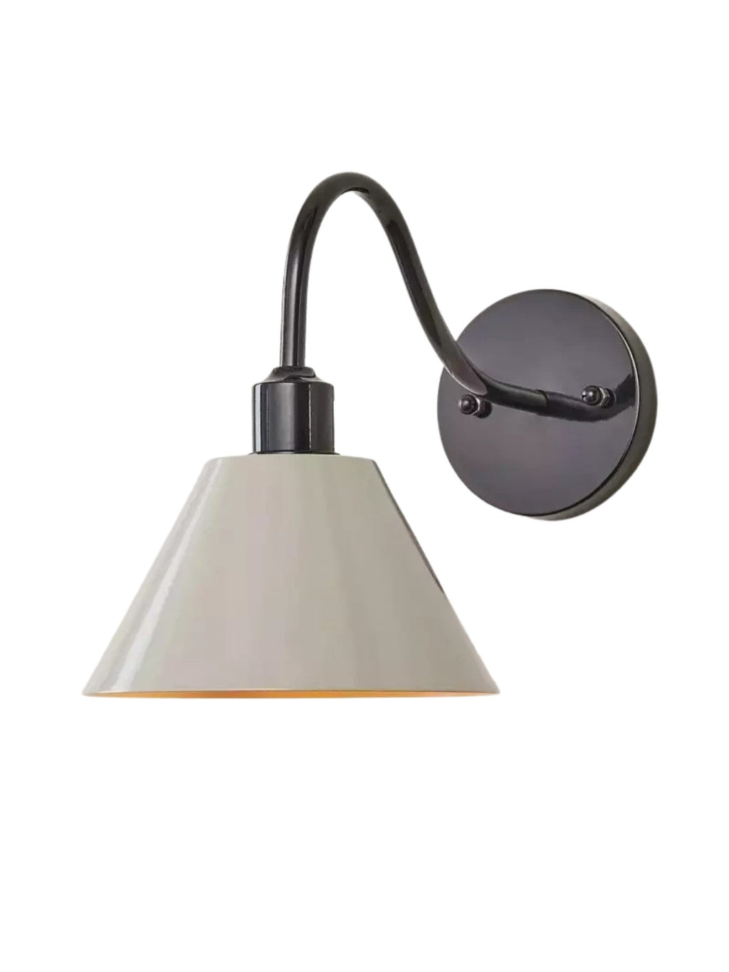 Industrielle, moderne konische Wandleuchte mit klarer Metall-Silhouette | Esilora
