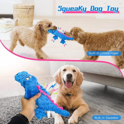 SqueakyPlush Crocodile Dog Toy — Soft Squeaker Chew Toy
