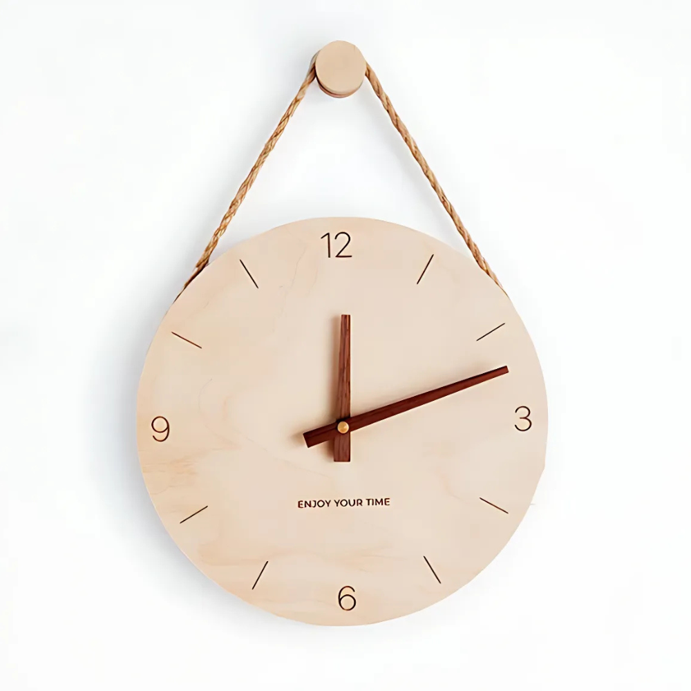 Silent Movement Wooden Wall Clock with Blank Dial - Esilora