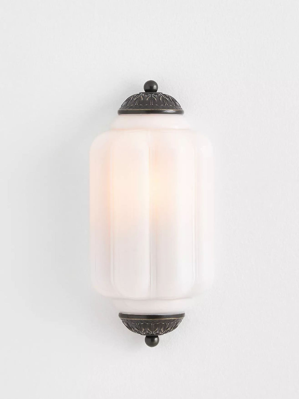 Vintage Milk Glass Flush Eloise Wall Sconce for Bedside Hallway | Esilora