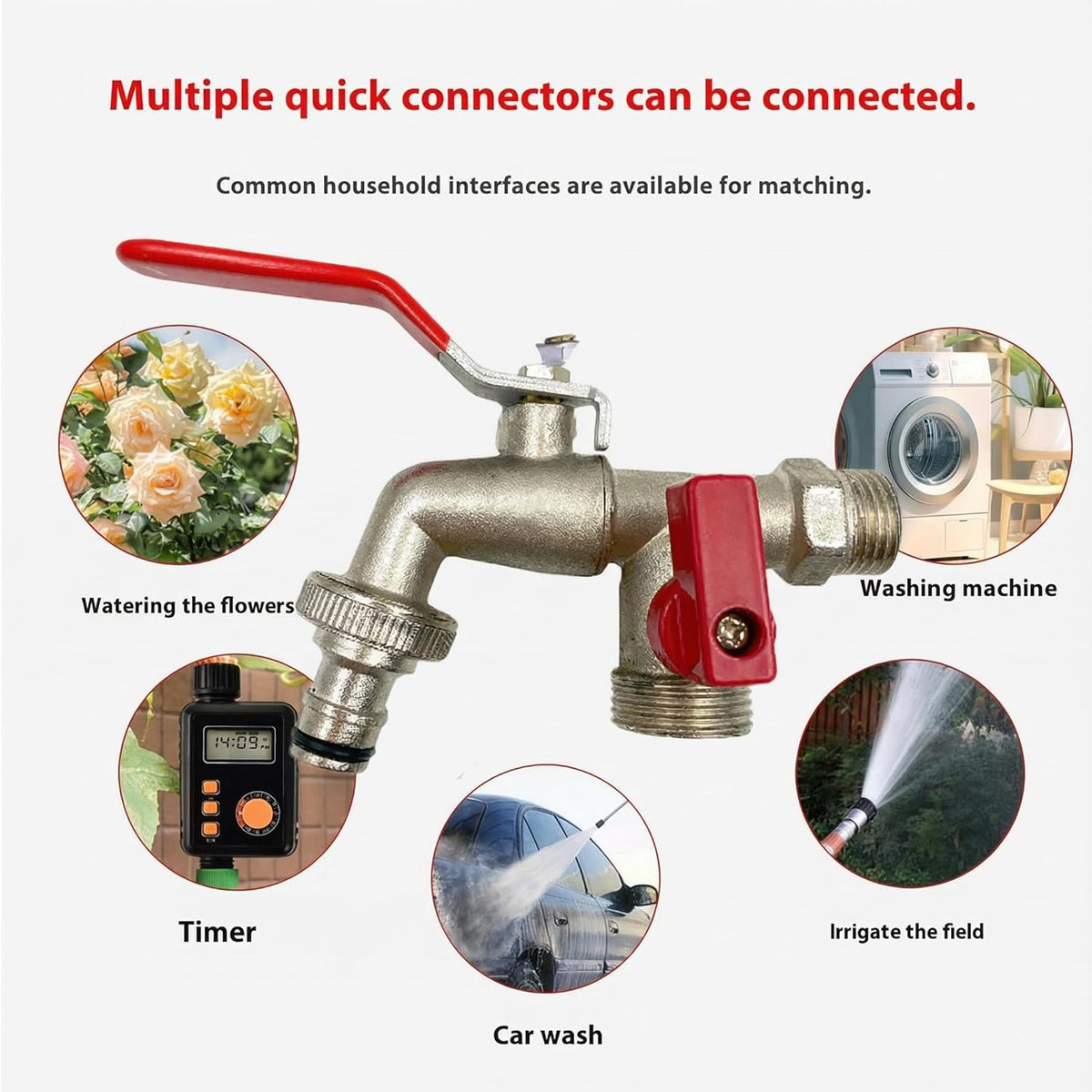 Stainless Steel Double Faucet with Two Outlets - Esilora