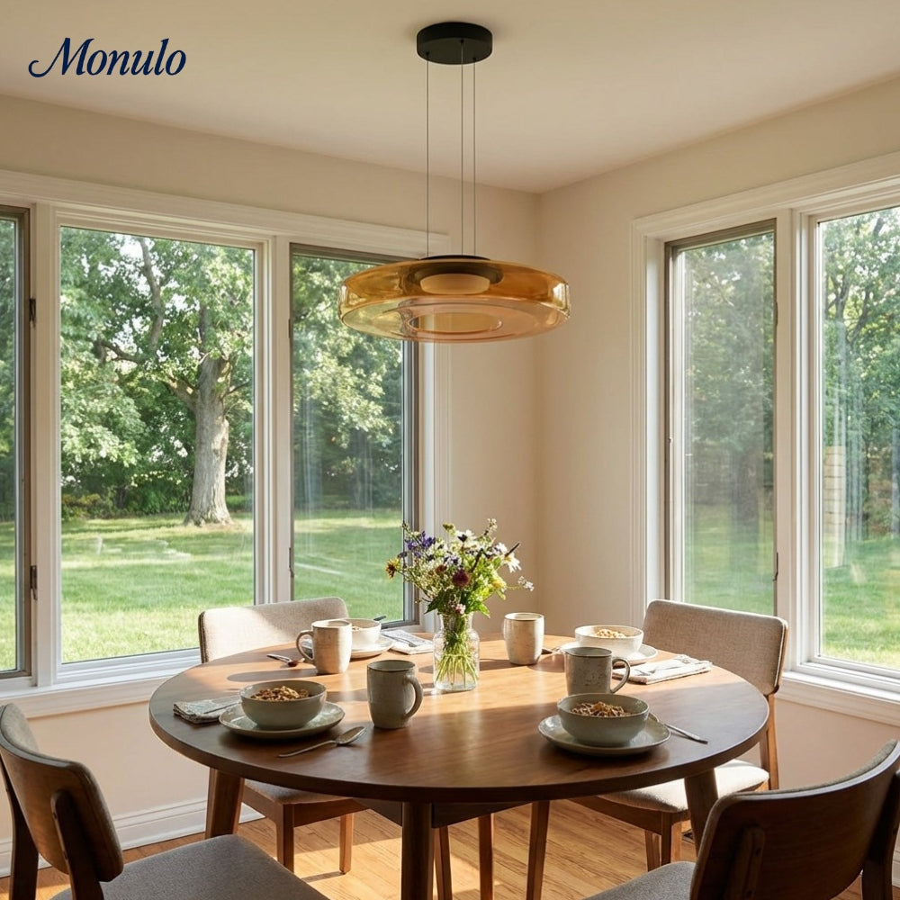 Verdoma Stacked Disc Form Glass Pendant Light Contemporary Nordic Lighting for Kitchens | Esilora