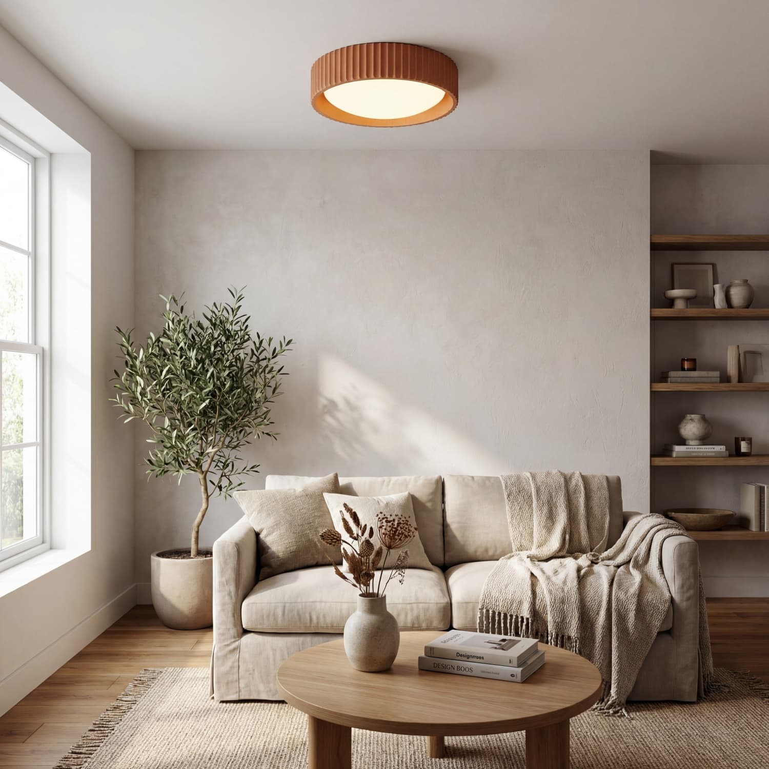 Acrion Round Ceiling Light - Modern Acrylic Light for Bedroom | Esilora