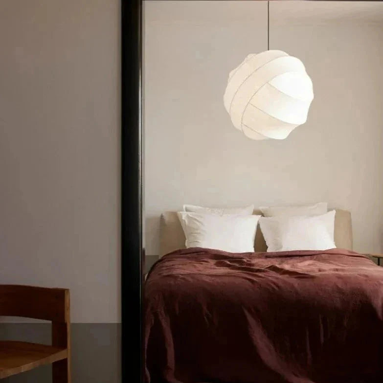 Wabi Sabi Silk Ball Japandi Pendant Light | Esilora
