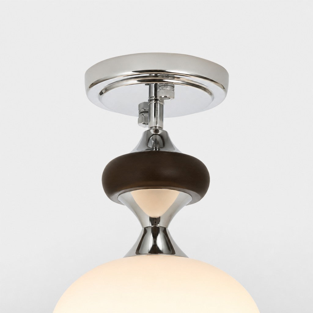 Javina taklampe med delvis innfelt montering – moderne armatur i metall, glass og tre fra midten av århundret for entré og kjøkken | Esilora