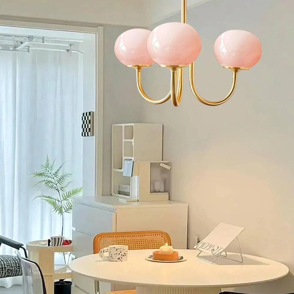 Javina Glass Cluster Chandelier - Iron Rounded Globe Modern Fixture for Dining Room and Living Rooms | Esilora