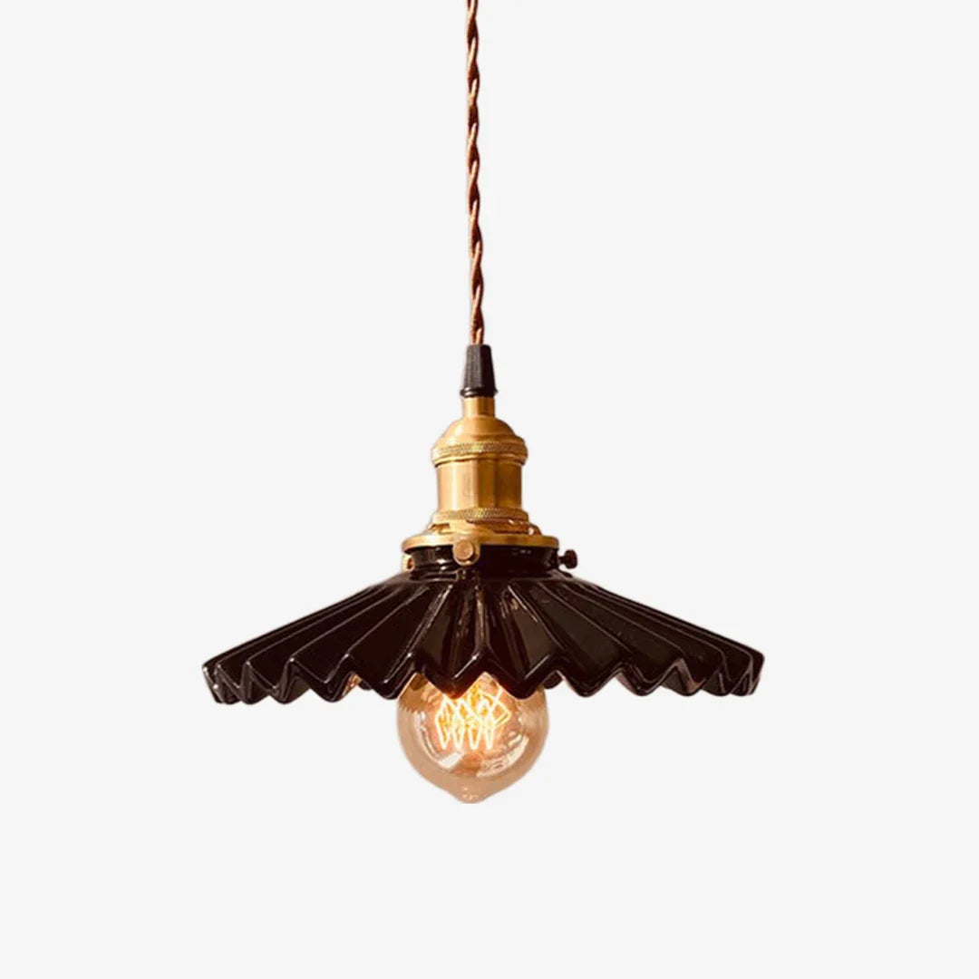Pleated Ceramic Pendant Light | Esilora