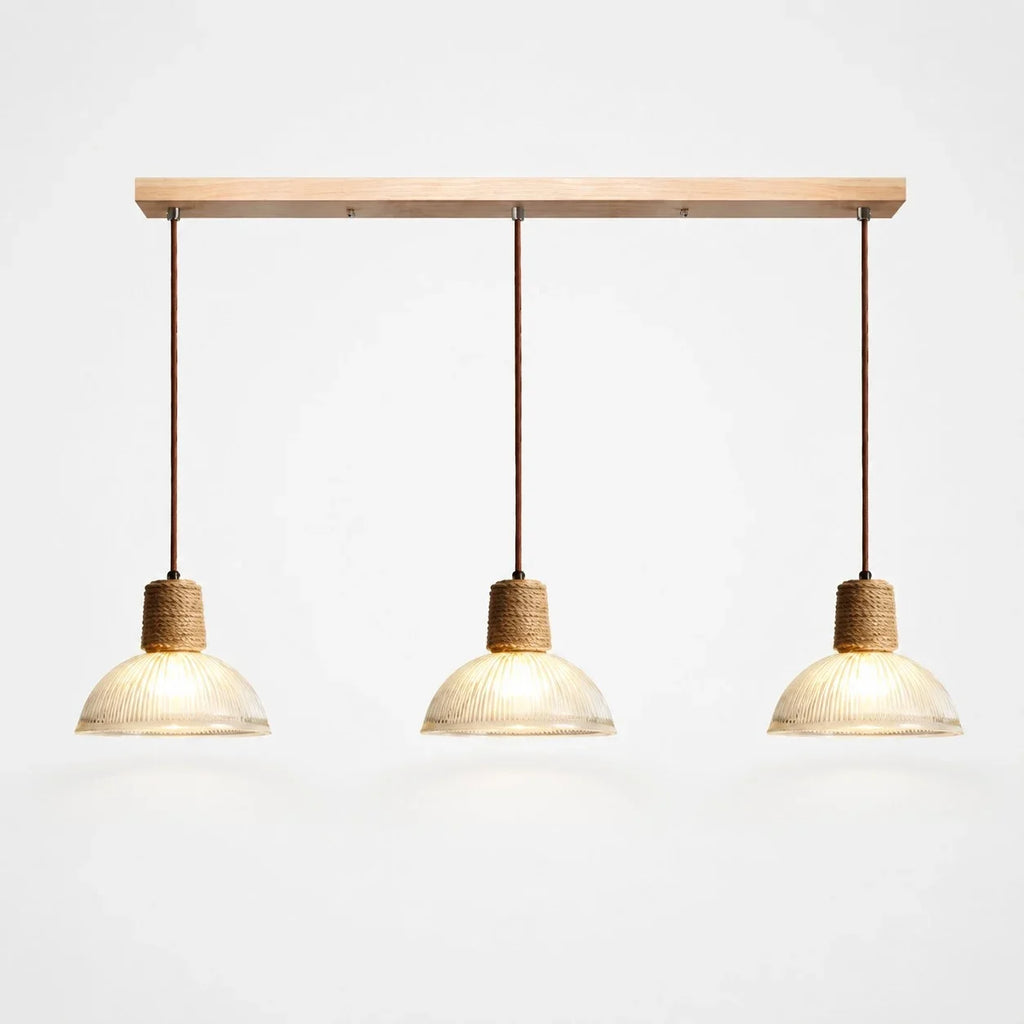 Rustic Woven Rope Glass Pendant Light Collection | Esilora