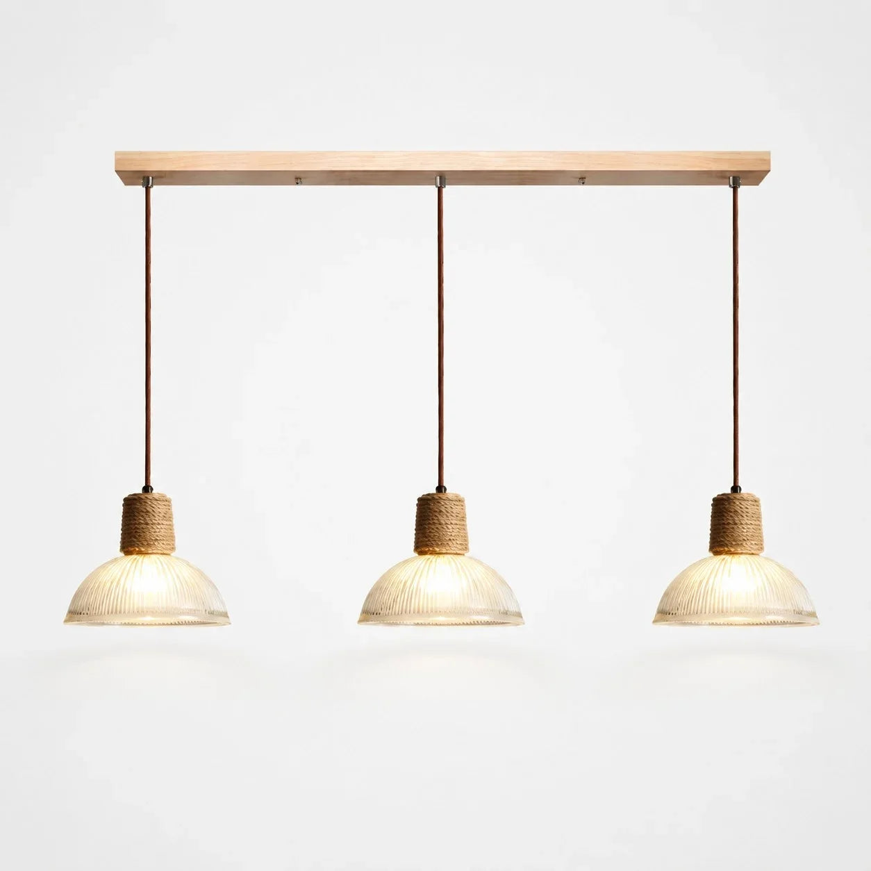 Rustic Woven Rope Glass Pendant Light Collection | Esilora