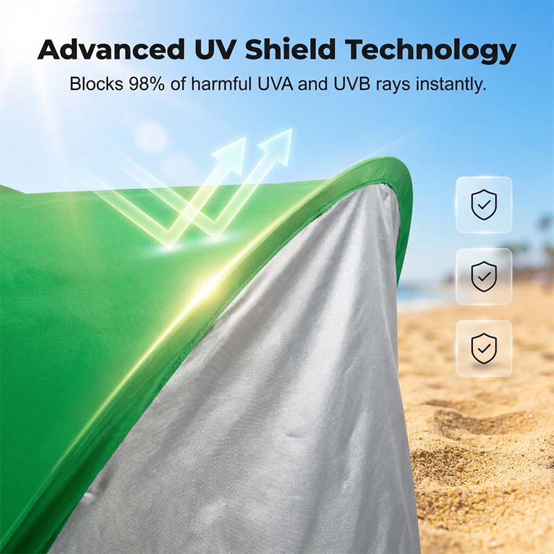 Tenda de praia pop-up com proteção UV de 98% - Abrigo para proteção solar - Esilora