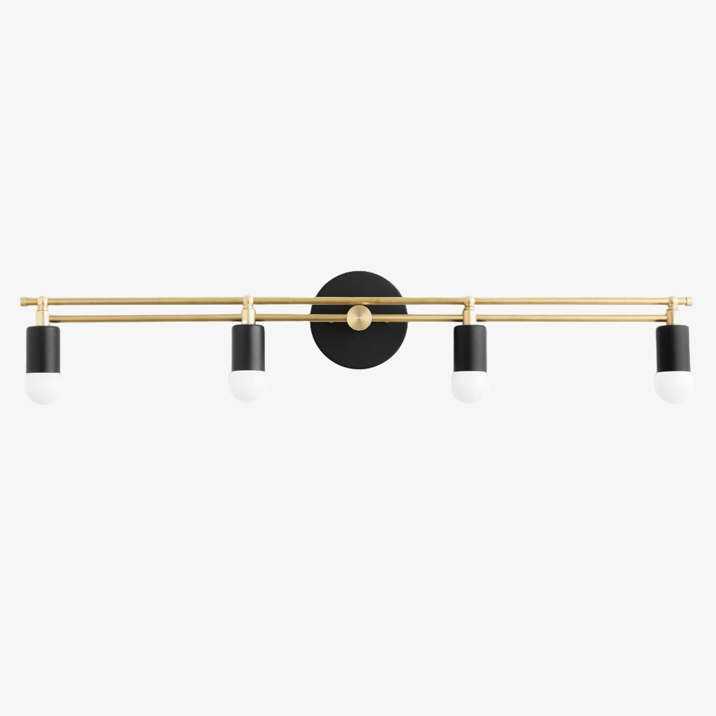 Mobilux Line Sleek Multi-Head Bathroom Wall Light – Designer Vanity Sconce with Glass Shades | Esilora