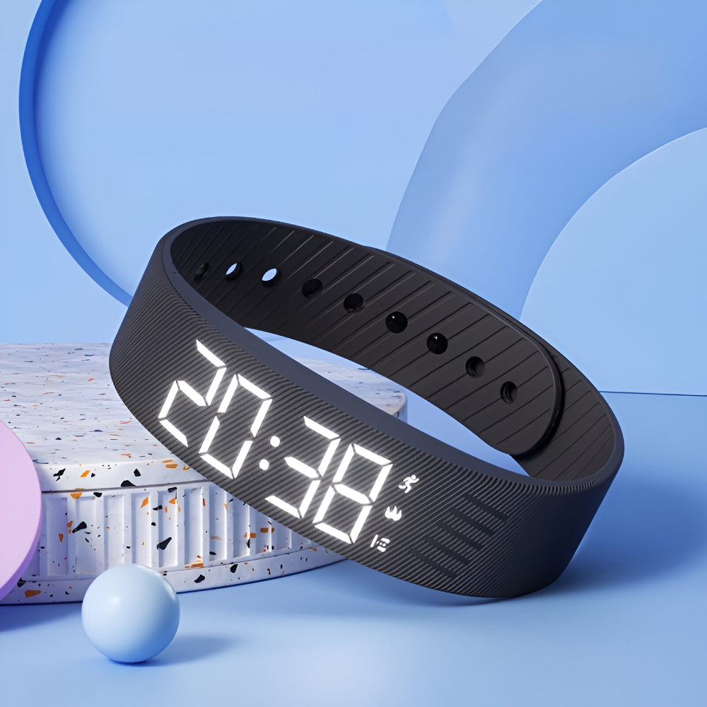 Reloj deportivo digital resistente al agua - pantalla LED, correa ligera de silicona, para mujeres y hombres