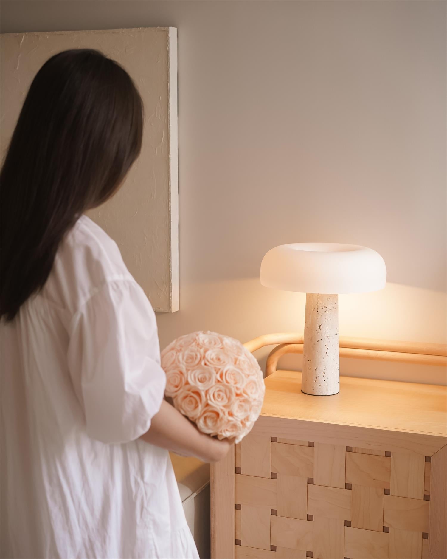 Kine Travertine Table Lamp | Esilora
