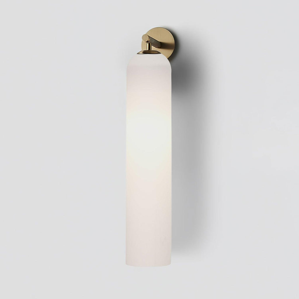 Art Glass Sconce Sand Nickel Smoke Gray Damp-rated LED Wall Light | Esilora
