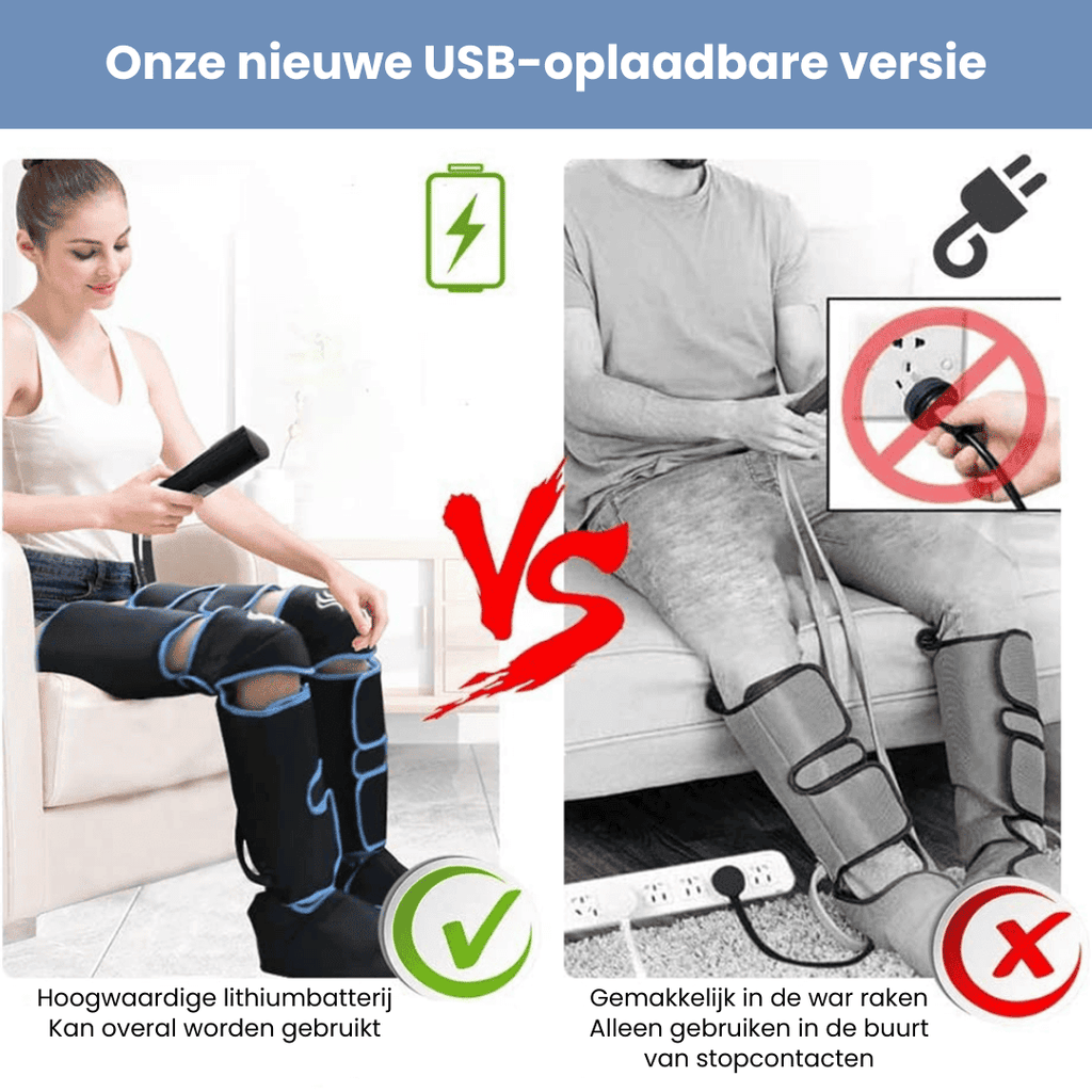 Airestro 360° benmassager — Lufttryk, varme og restitution