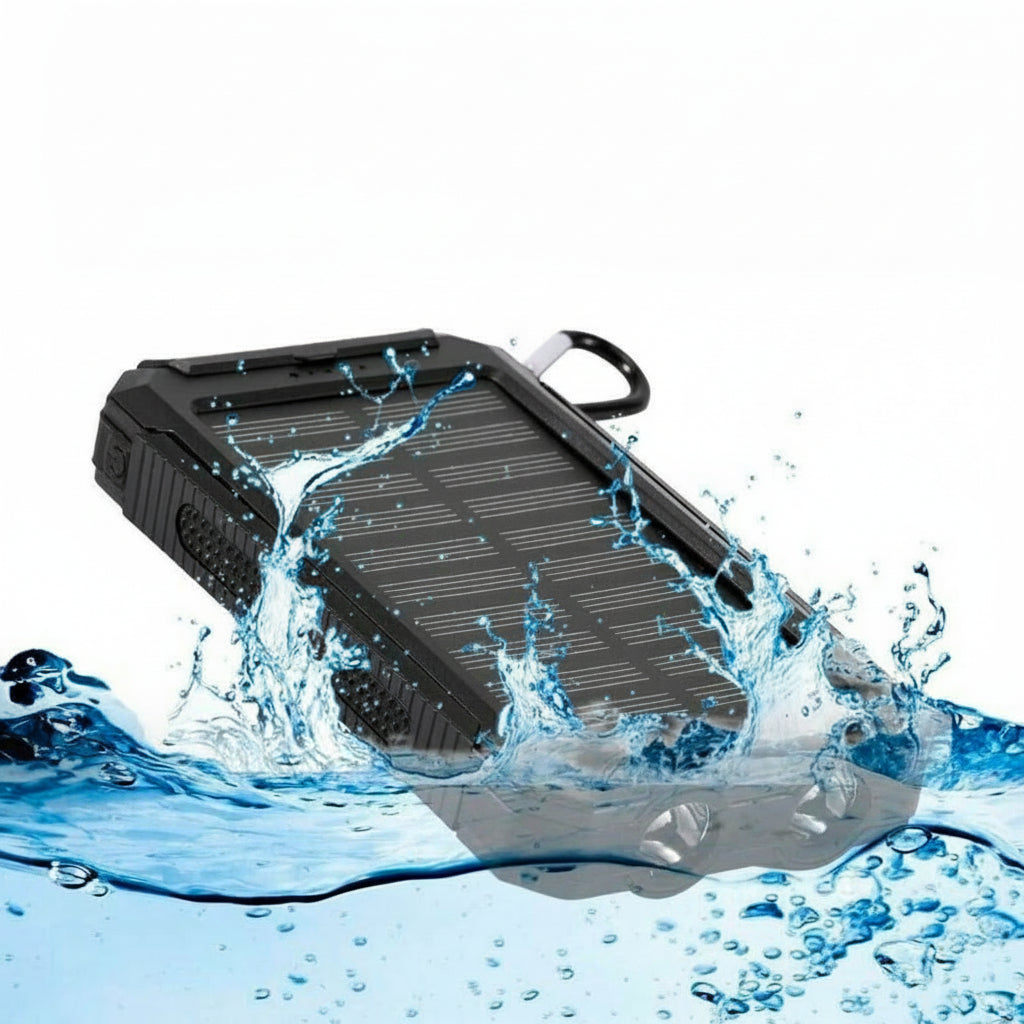 Caricabatterie solare portatile con doppia uscita USB – Power bank resistente all’acqua - Esilora