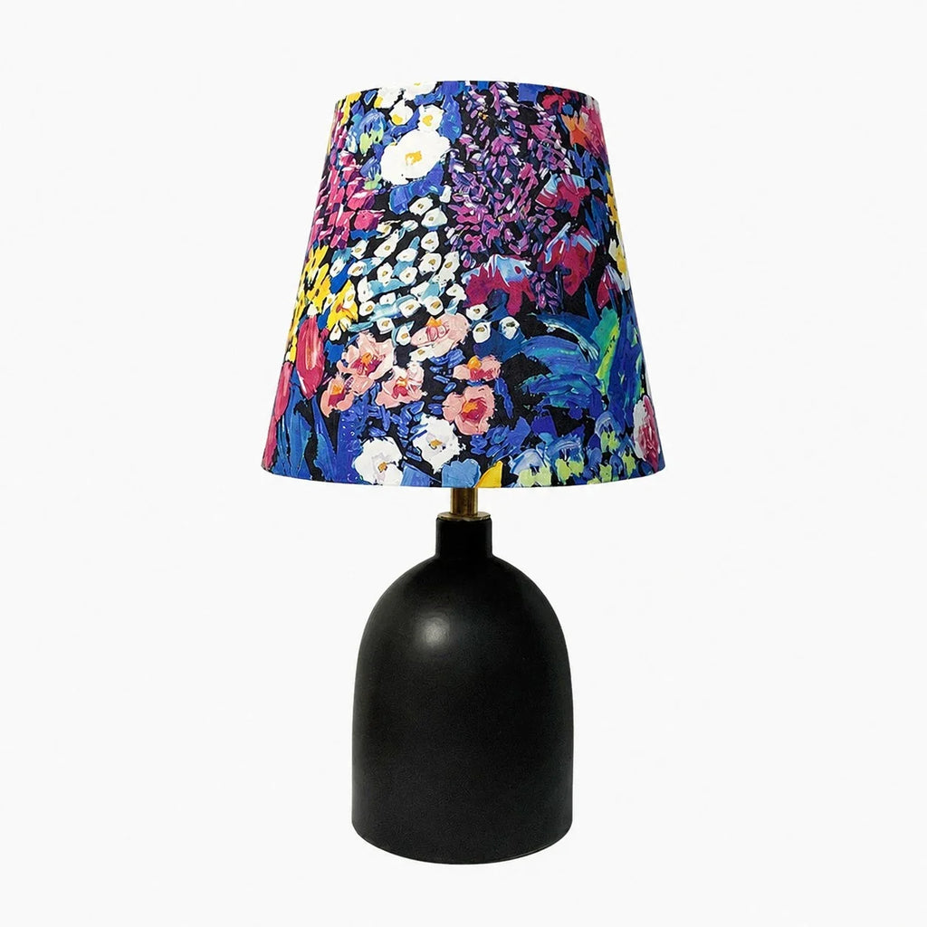 Ceramiczna lampa stołowa Liberty z tkaninowym kwiatowym kloszem | Esilora