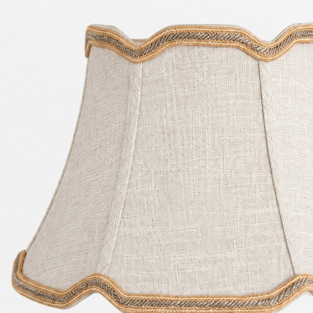 Vintage Fabric Table Lamp with Scalloped Shade | Esilora